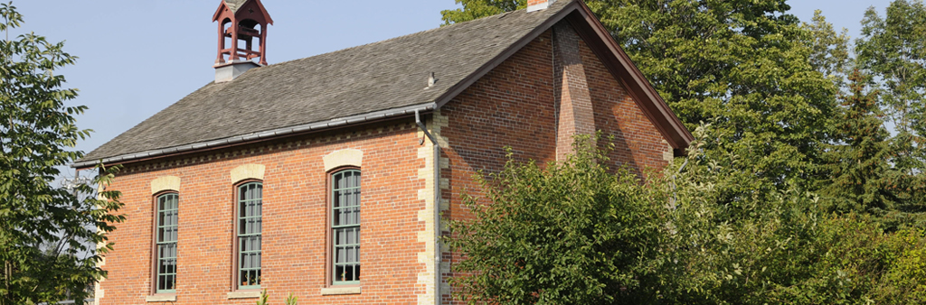 A view of Zion Schoolhouse from the exterior.