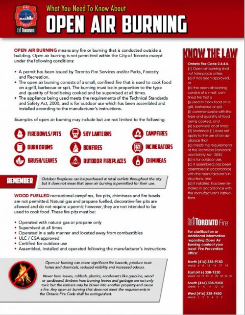 Open Air Burning City of Toronto