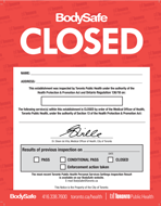 BodySafe red inspection closed notice (poster)