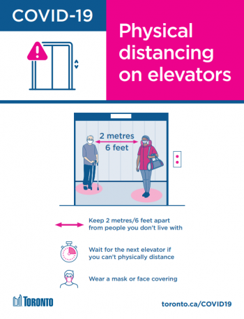 screengrab of the physical distancing in elevators poster