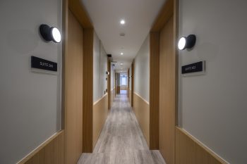 hallway with wooden floor