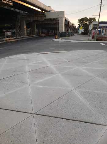 A photo of the Implemented South Sidewalk Pilot Project along Lake Shore Blvd.