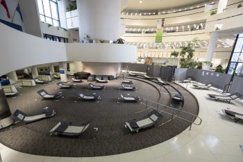 birds-eye view of beds in the scarboough civic centre rotunda