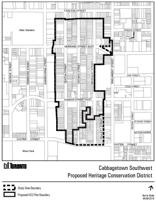 This is a map of the Cabbagetown Southwest HCD Study Area boundary