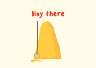 Hay there 2 ecard front cover pic of hay