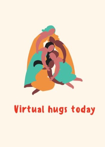 Five people hugging