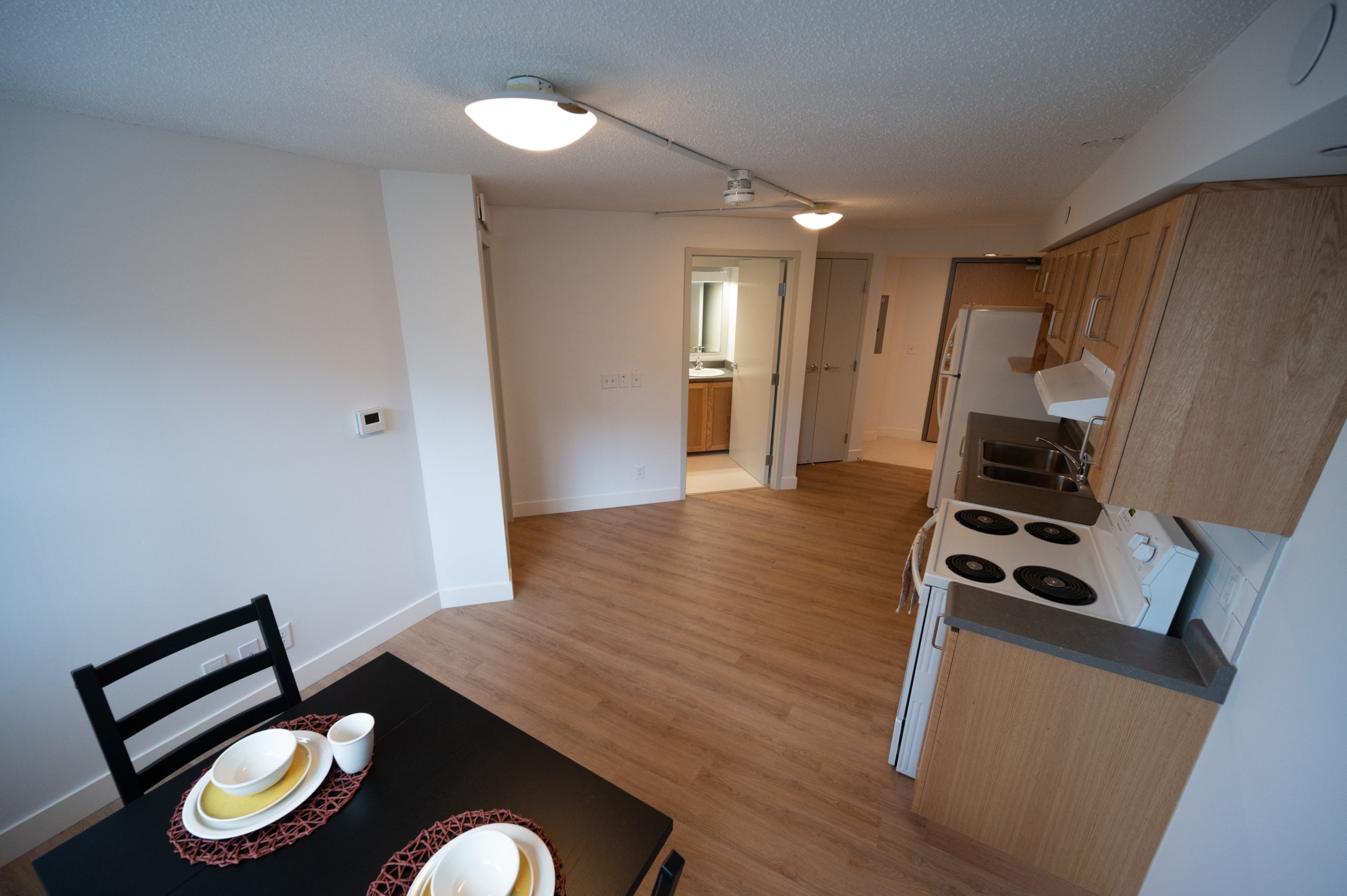 Kitchen and unit entrance for 389 Church St.