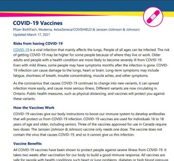 Image of the downloadable PDF of Vaccine Facts