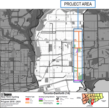 Map of Woodfield Road-Monarch Park Avenue project area.