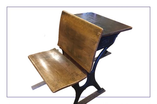 one-piece school desk was the typical style found in school rooms across Toronto during the 19th and early 20th centuries