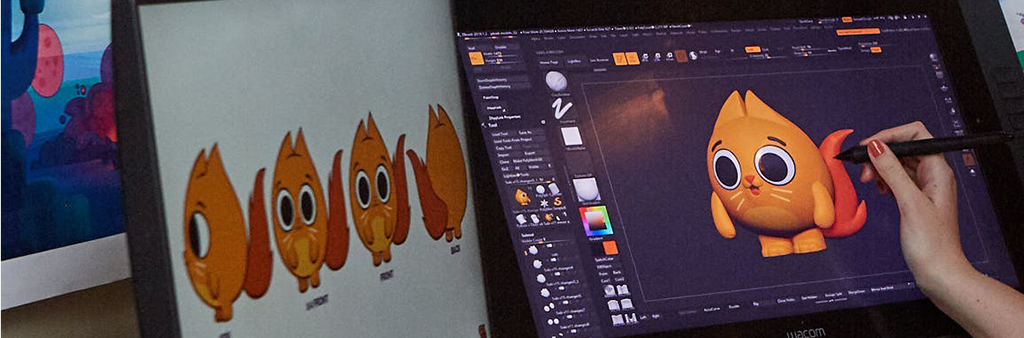 Image depicts animator working on GGI animation on computer.