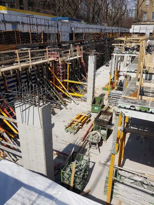 Showing parking garage construction at the North St. Lawrence Market. 