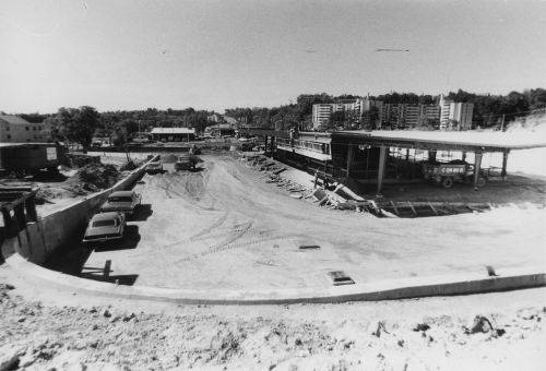 York Mills Subway Station under construction from street level.