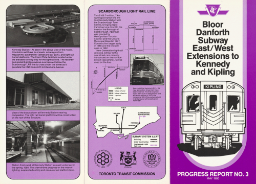 Pamphlet showing progress of extensions and route for SRT