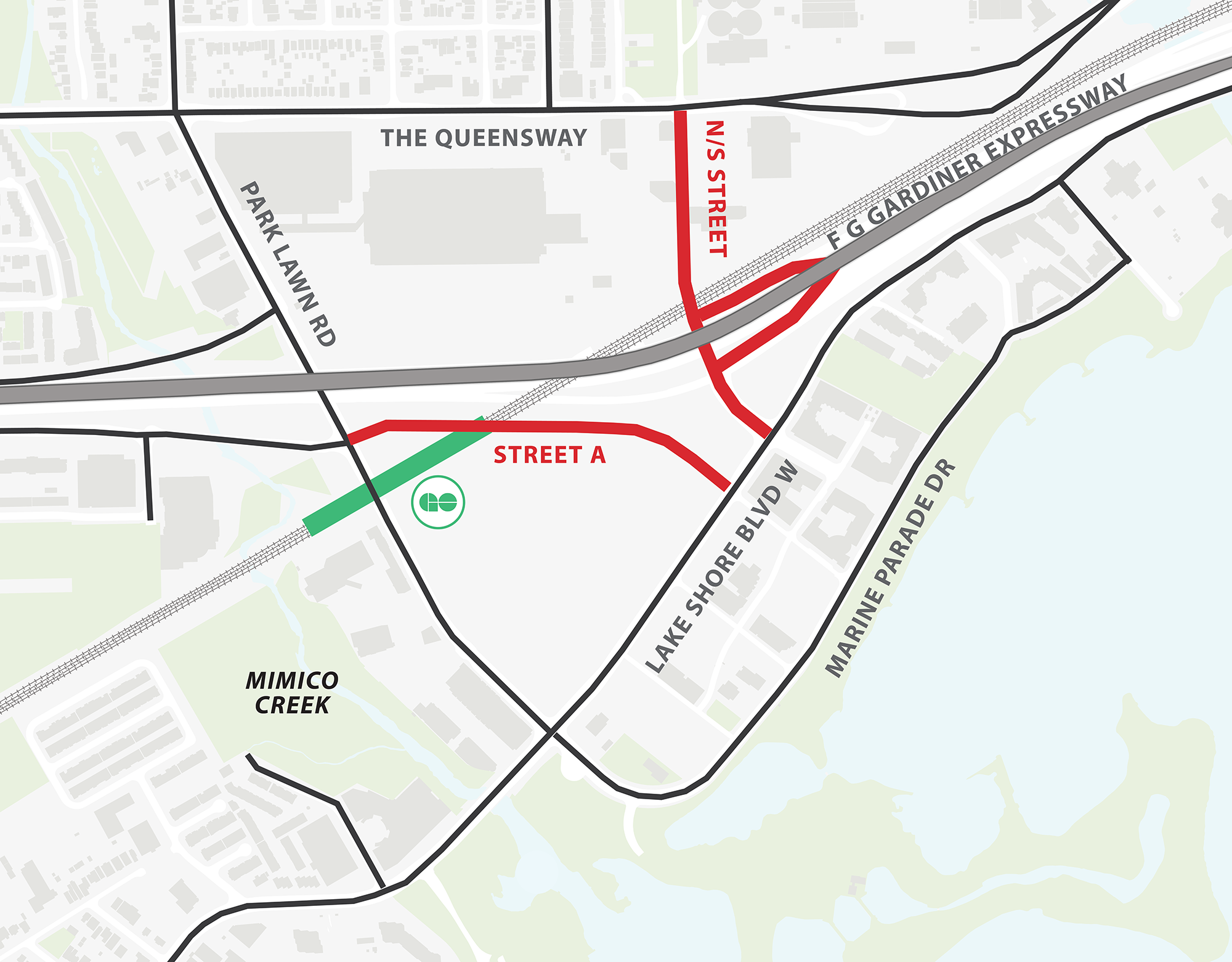 Park Lawn Lake Shore Transportation Master Plan Alternative 4C Neighbourhood Main Streets with 4-lane Lake Shore without Legion Road