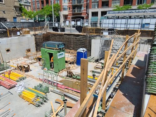 Parking garage construction at North St. Lawrence Market.