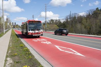 bus using RapidTO bus lane.