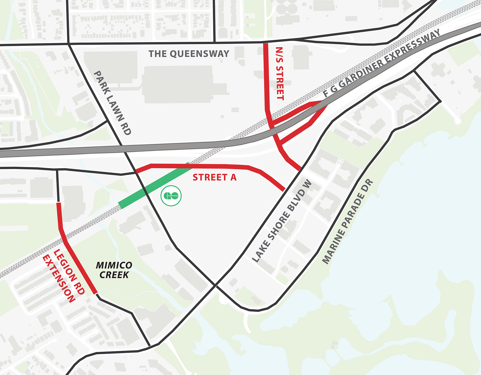 Park Lawn Lake Shore Transportation Master Plan Alternative 4B Neighbourhood Main Streets with 4-lane Lake Shore