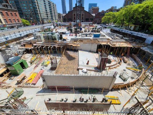 Parking garage construction at North St. Lawrence Market.