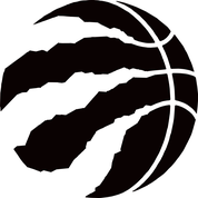 Black Raptors Basketball on White Background