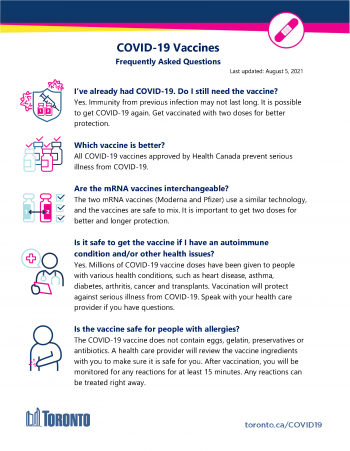 screenshot of COVID-19 vaccine questions and answers document