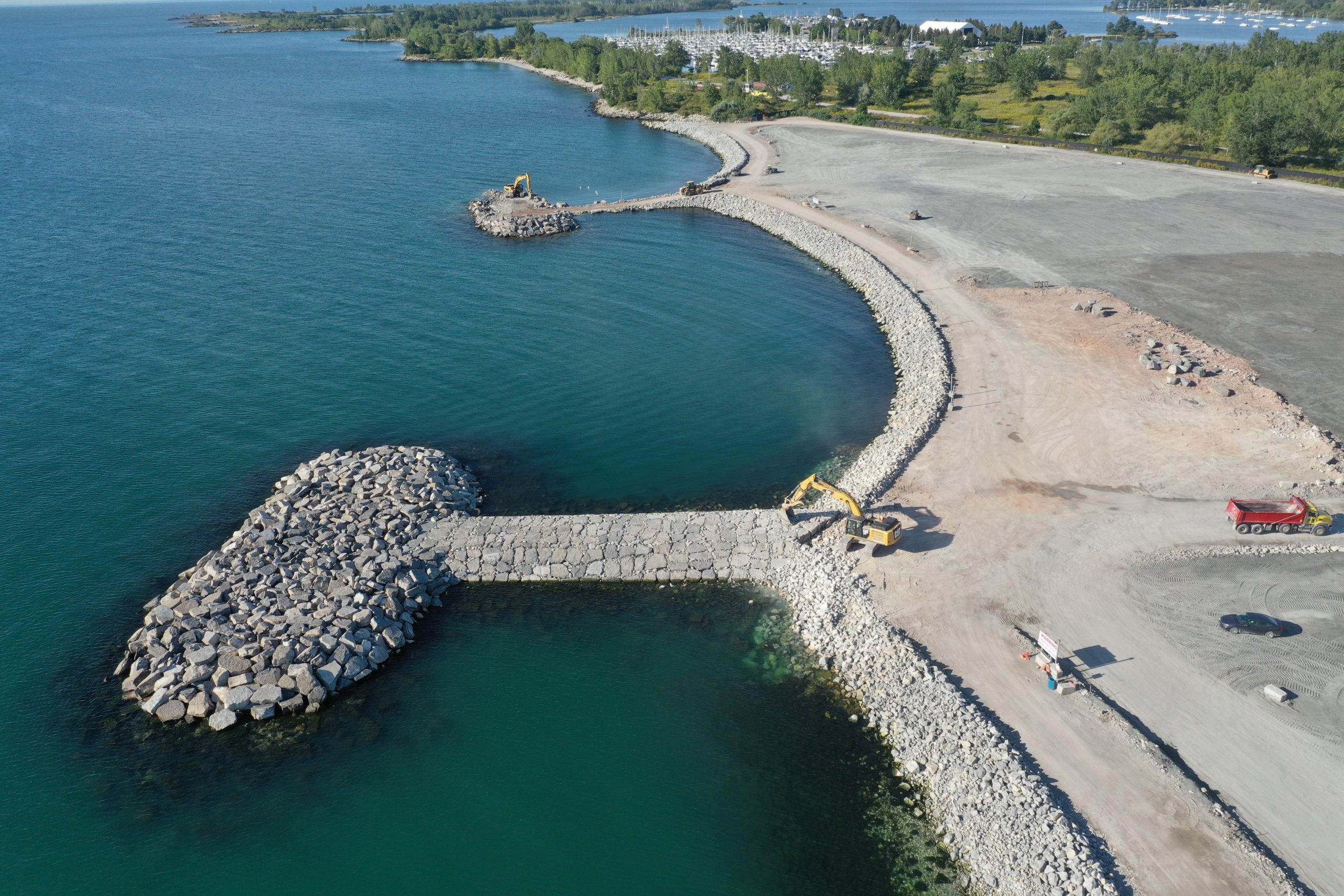 Photo of Ashbridges Bay Landform project construction September 2021