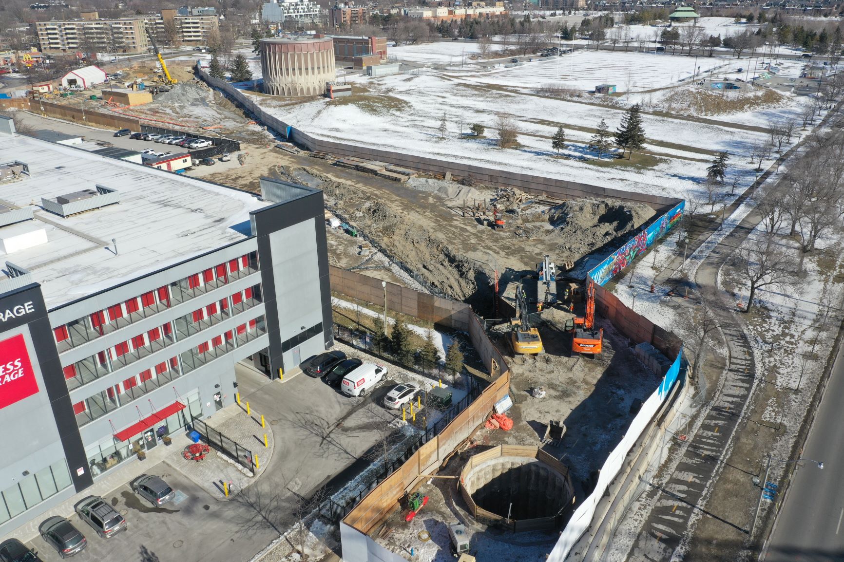 Integrated Pumping Station construction North Site looking NE February 2021