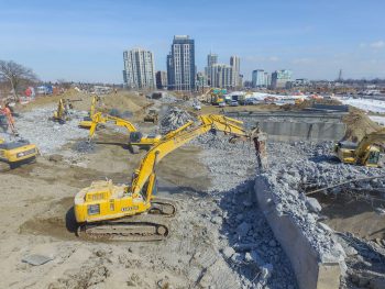 Demolition of a bridge in Etobicoke Centre.