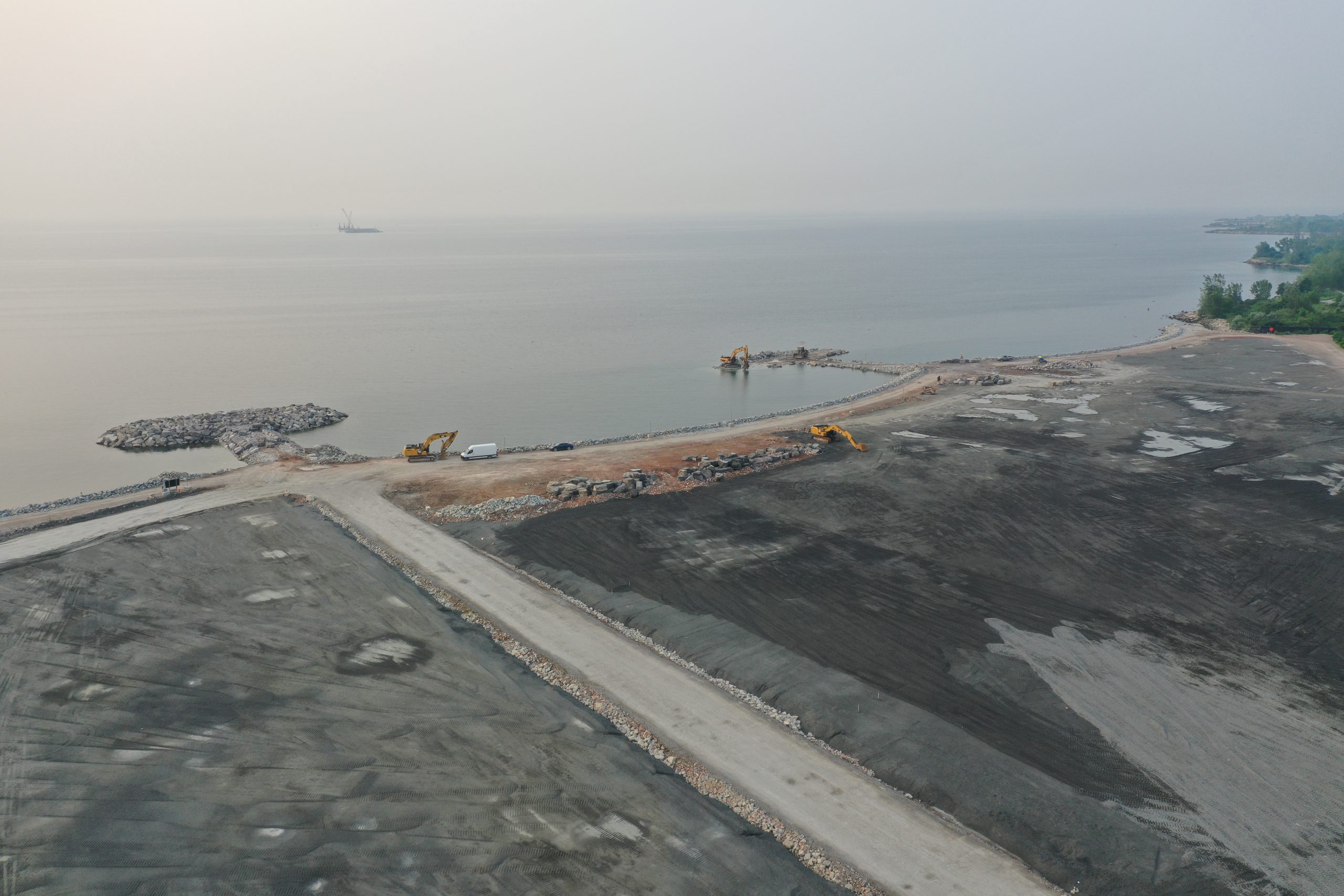 Photo of Ashbridges Bay Landform project construction July 2021