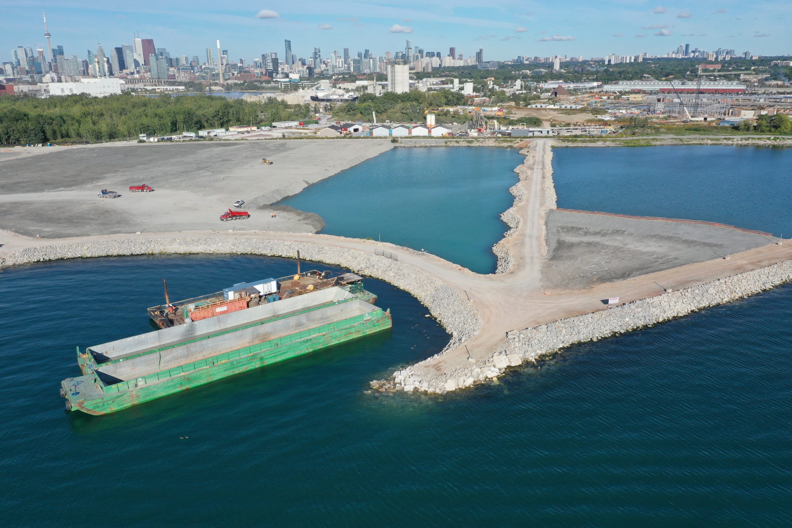 Photo of Ashbridges Bay Landform project construction September 2021