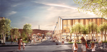 artist rendering of the exterior of the Wellington Destructor site, a 0.85 hectare City-owned property that includes a 3,700 square metre heritage building