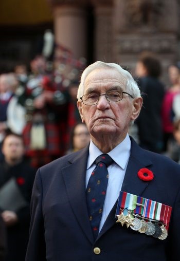 Image of a veteran at a Remembrance Day ceremony