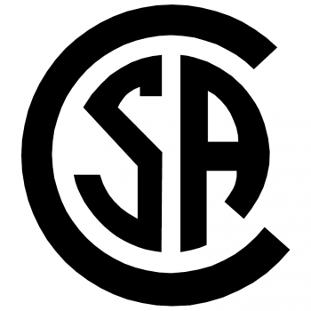 The CSA logo. There is a stylized S and A surrounded by the C.