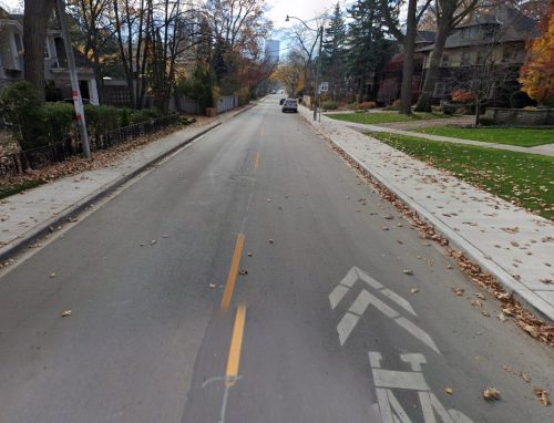 Glen Rd after the road is narrowed as part of the Vision Zero Road Safety Plan