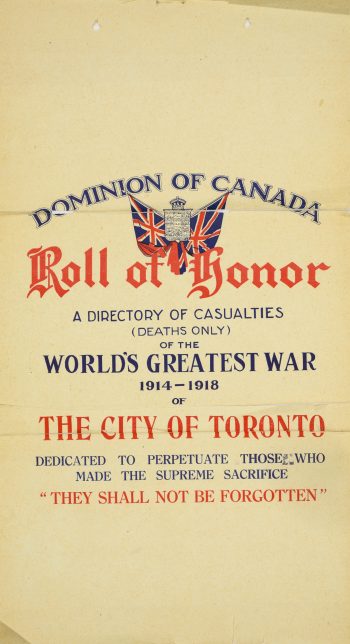 Image of the cover page of a Roll of Honour book