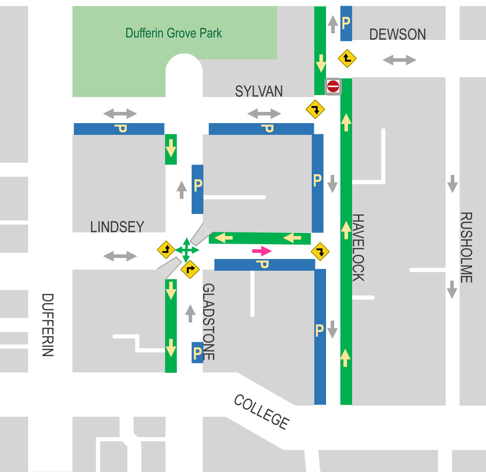 Map of option 1 between Dewson Street and College Street.