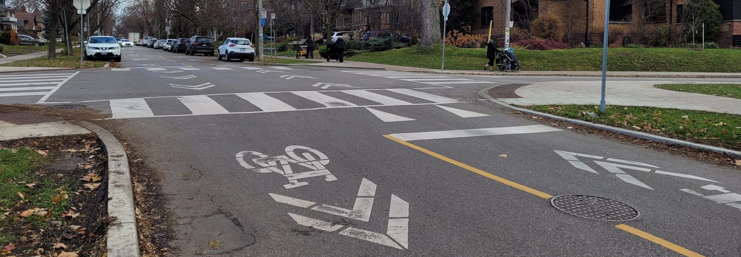 A raised intersection at High Park Blvd and Indian Rd