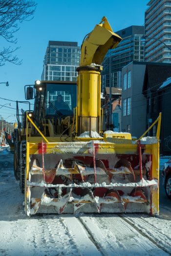 Large snow blower used for snow removal