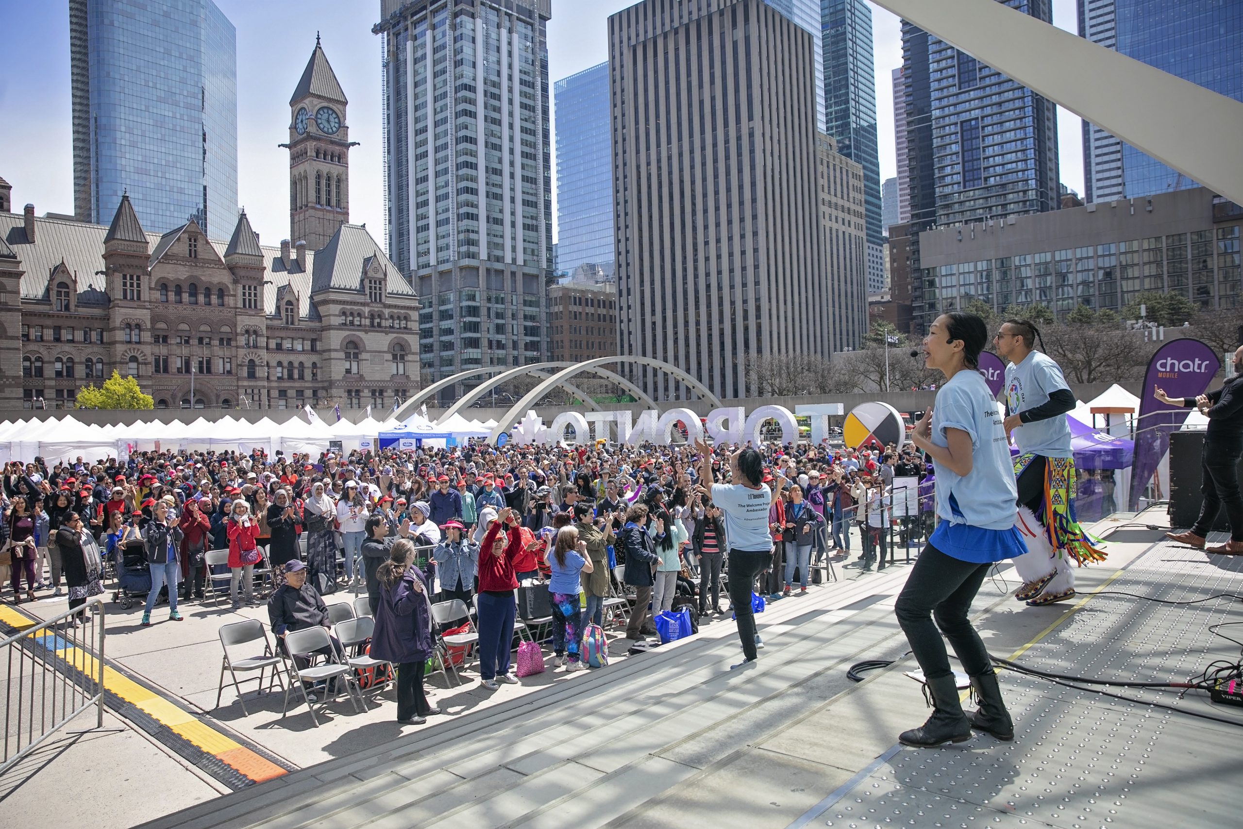 dancers on main stage at Nathan Phillips Square