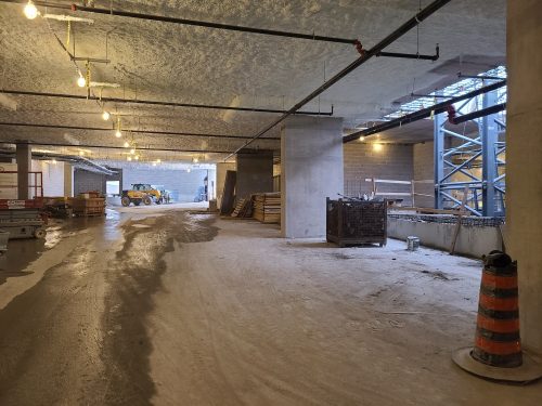 View inside the North St. Lawrence Market's parking garage.