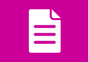 Bright pink icon showing an outline of a document