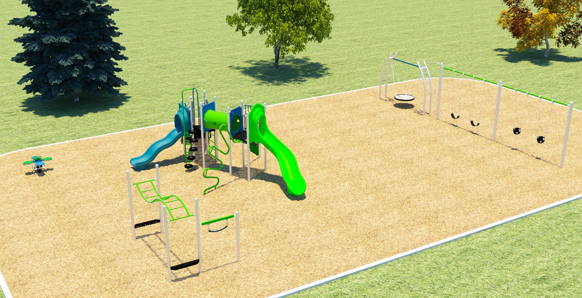 Playground Design C for the Dunlop Park Playground improvements, with features as described below.