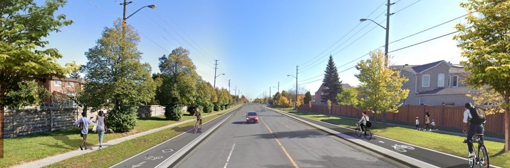 Artistic rendering of the Steeles Avenue East Complete Street