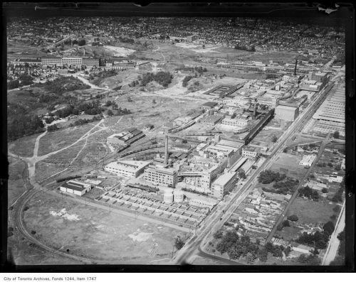 Aerial photograph of the Union Stock Yards