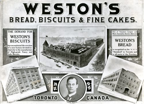Advertisement for Weston's Bread, Biscuits & Fine Cakes