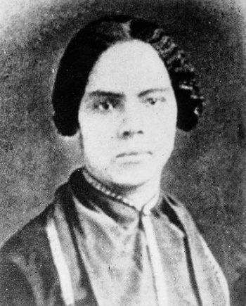 Black and white portrait photograph of Mary Ann Shadd