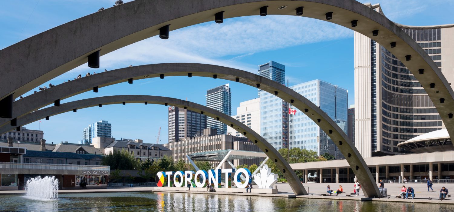 Nathan Phillips Square with Toronto Sign