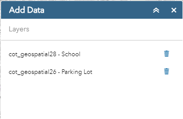 Display of list of 2 layers that have been added using Add Data tool - after the first layer in the list was removed