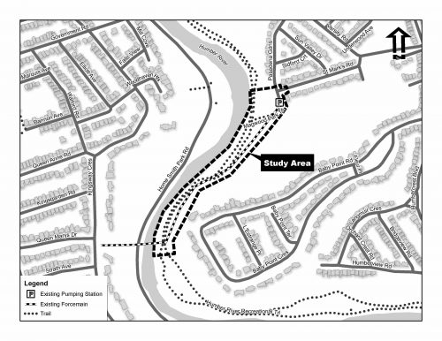 Map of study area along Magwood Park Trail. Please contact Regi Alexandre at regi.alexander@toronto.ca for more information. 