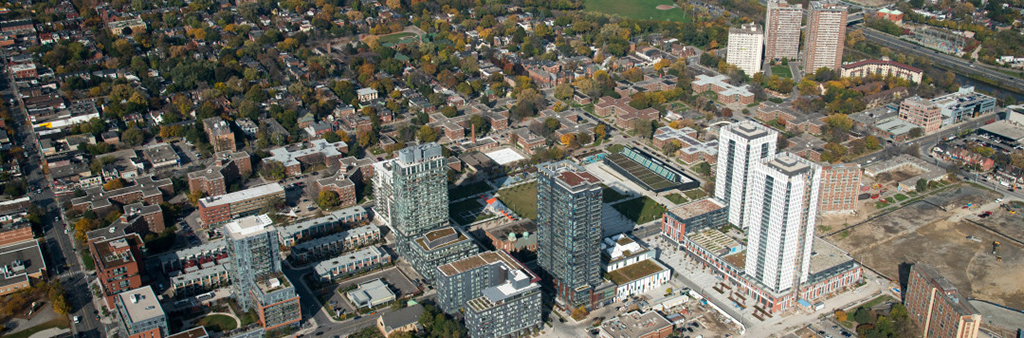 Regent Park neighbourhood aerial image
